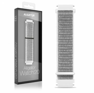 Aligator Nylonový řemínek 20mm bílý