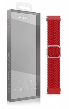 Aligator Textilní řemínek 20mm červený
