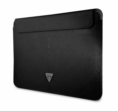 GUESS Saffiano Triangle Metal Logo Computer Sleeve 13 & 14" černá