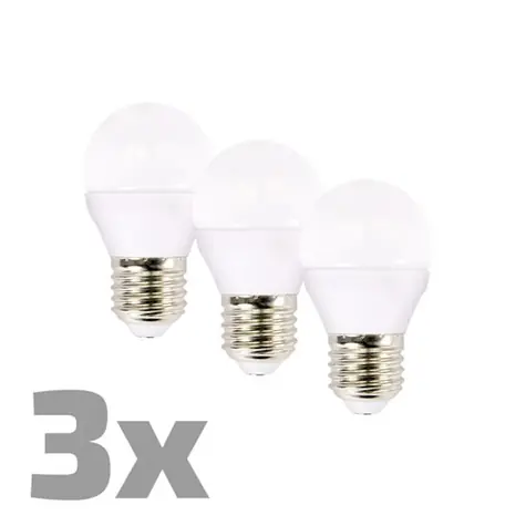 ECOLUX LED žárovka Ecolux (E27) 3-pack 6W / miniglobe / 3000K / 450lm 