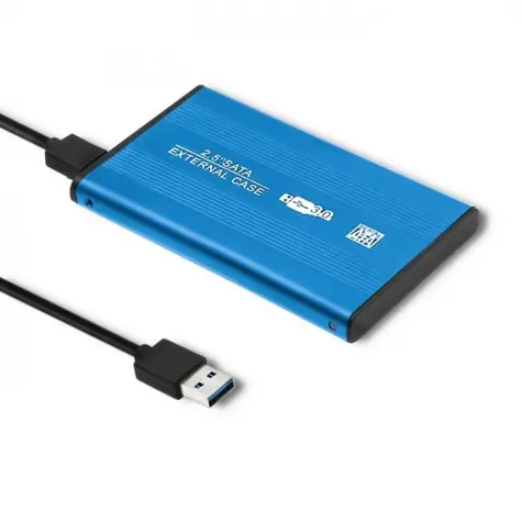 Qoltec Externí box na 2.5" modrá / SATA3 HDD / USB 3.0 