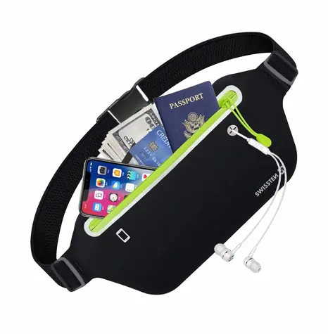 SWISSTEN WAIST BAG pouzdro pro až 7" černá / Obvod pasu: až 77 - 120cm