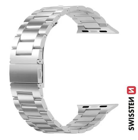 SWISSTEN Kovový řemínek pro Apple Watch 38/40/41mm stříbrná