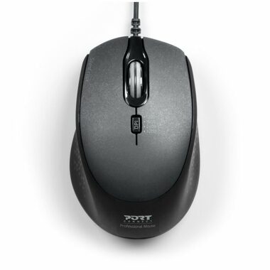 PORT CONNECT SILENT 900711 černá / drátová myš / USB-A + USB-C / 3600 DPI / 1.6m