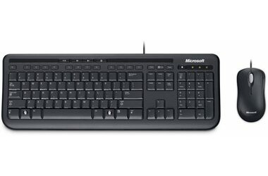 Microsoft Wired Desktop 600 černá / Drátová klávesnice a myš / USB / 800 DPI / GE layout 