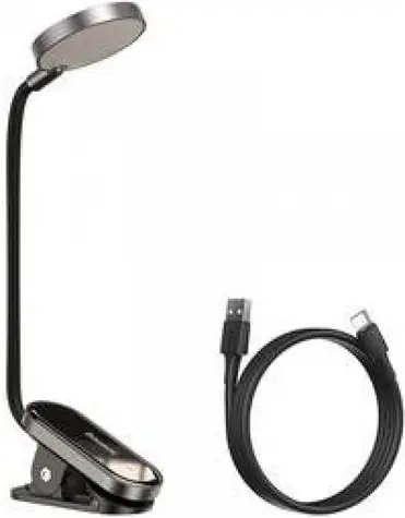 Baseus Mini lampa s klipem šedá / USB / 3W / 350mAh 