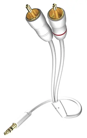 In-akustik Star Audio kabel bílá 0.75 m / 3.5mm jack - 2x Cinch