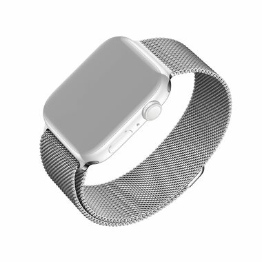 FIXED Mesh Strap Síťovaný nerezový řemínek pro Apple Watch 42 & 44 & 45mm stříbrná