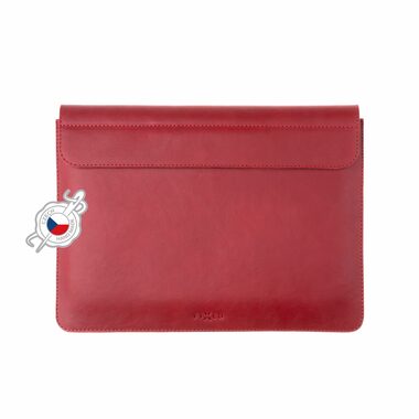 FIXED Oxford Kožené pouzdro pro Apple MacBook Pro 14" červená