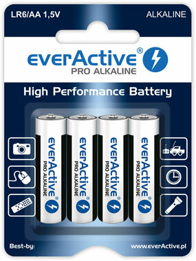 EverActive Pro Alkalické baterie AA (LR6) - blistr 4ks 