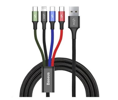 Baseus CA1T4-B01 Fast 4v1 černá / 2x USB-C / micro USB / Lightning / 1.2m