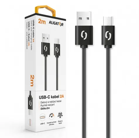 Aligator 2A Datový a nabíjecí kabel USB-C 2m černá
