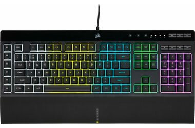 Corsair K55 RGB PRO US černá / Herní klávesnice / RGB LED podsvícení / US layout / USB
