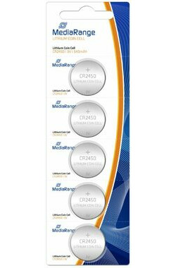 MediaRange Premium lithium baterie Coin Cells CR2450 / 3V / 5ks