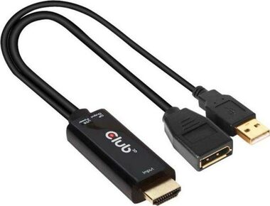 CLUB3D adaptér HDMI (M) na DisplayPort (F) / 4K / 60Hz