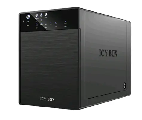 Icy box IB-3640SU3 černá / externí hliníkový box pro čtyři 3.5" SATA disky / USB / eSATA