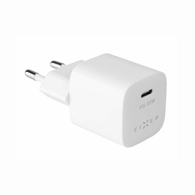 FIXED Mini Síťová nabíječka 30W s USB-C výstupem a podporou PD bílá