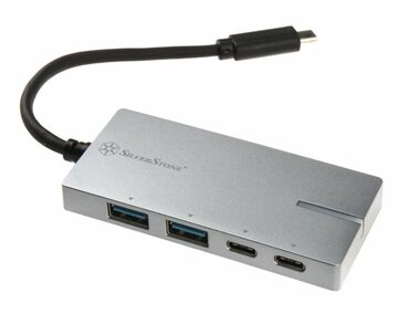 SilverStone EP09C USB 3.1 Type C Adaptér stříbrná / 2x USB-C + 2x USB 3.1