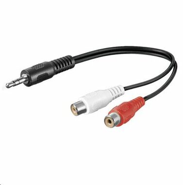 MicroConnect Audio adapter jack 3.5mm (M) - 2x RCA (F) 0.2m černá