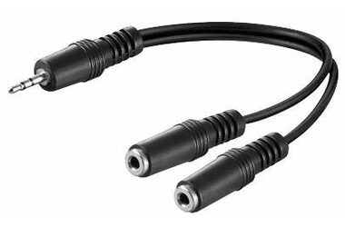 MicroConnect Y adapter minijack 3.5mm (M) - 2x 3.5mm minijack (F) černá