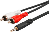 MicroConnect Audio adapter jack 3.5mm (M) - 2x RCA (M) 1.5m černá