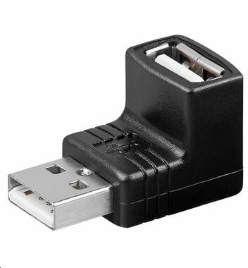 MicroConnect zahnutý adaptér do pravého úhle USB2.0 A (M) - USB2.0 A (F) černá