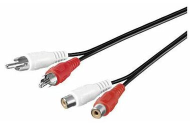 MicroConnect Stereo kabel 2x RCA (M) - 2x RCA (F) 1.5m černá