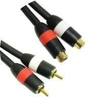 MicroConnect Stereo kabel 2x RCA (M) - 2x RCA (F) 2.5m černá