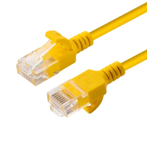 MicroConnect CAT6a U/UTP SLIM 1m žlutá / LSZH