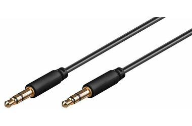 MicroConnect Slim audio kabel 3-pin Jack 3.5mm - Jack 3.5mm 3m černá