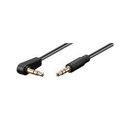 MicroConnect Slim audio kabel 3-pin Jack 3.5mm 90° úhel - Jack 3.5mm 1m černá