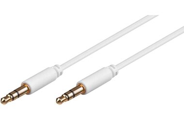 MicroConnect Slim audio kabel 3-pin Jack 3.5mm - Jack 3.5mm 1.5m bílá