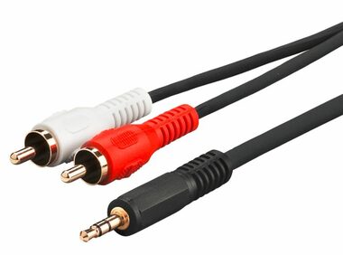 MicroConnect Audio adapter jack 3.5mm (M) - 2x RCA (M) 5m černá