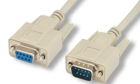 MicroConnect sériový kabel RS-232, D-SUB 9-pin (M) - D-SUB 9-pin (F) 2m bílá