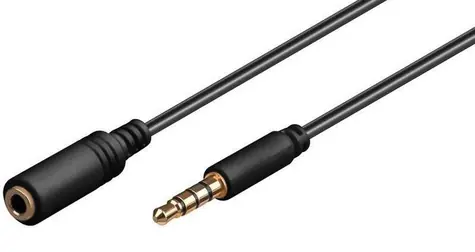 MicroConnect prodlužovací kabel 4-pin Jack 3.5mm (M) - Jack 3.5mm (F) 3m černá