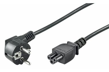 MicroConnect Síťový napájecí kabel Schuko 90° úhel - C5 90° úhel 3m černá