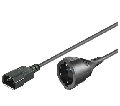 MicroConnect Prodlužovací kabel C14 - Schuko (F) 1m černá