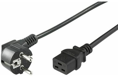 MicroConnect Síťový napájecí kabel Schuko 90° úhel - C19 2m černá