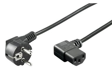 MicroConnect Síťový napájecí kabel Schuko 90° úhel - C13 90° úhel 3m černá