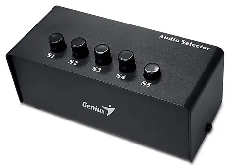 Genius Stereo Switching Box černá / přepínač výstupu / až 5 repro
