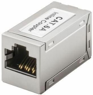 MicroConnect Modular adapter CAT6a RJ45 F/F stříbrná