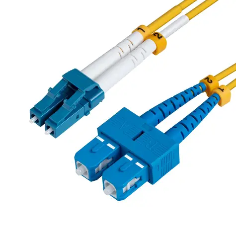 MicroConnect Optical Fibre Cable LC/SC Singlemode duplex OS2 7m žlutá