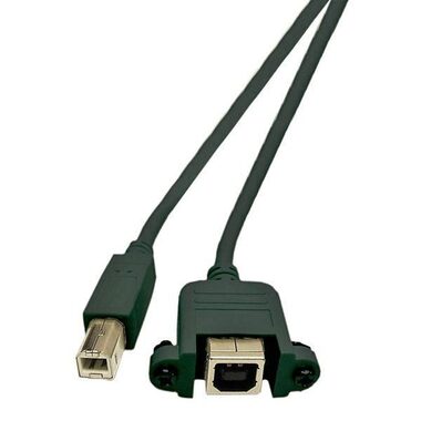MicroConnect kabel s montážními konektory USB2.0 B (M) - USB2.0 B (F) 1.8m černá / 480Mbit/s