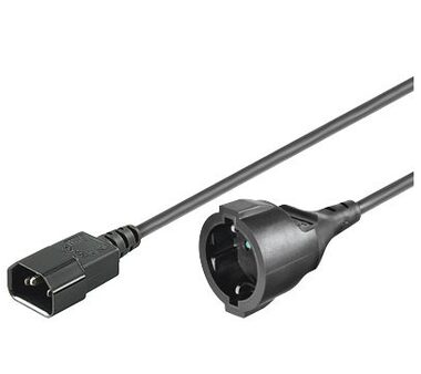 MicroConnect Prodlužovací kabel C14 - Schuko (F) 2m černá