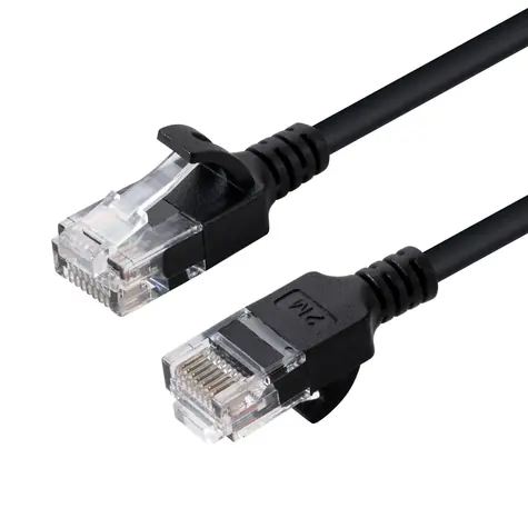 MicroConnect CAT6 U/UTP SLIM 10m černá / PVC