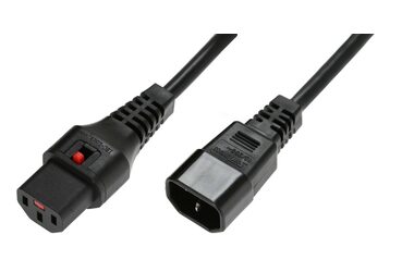 MicroConnect Prodlužovací kabel s IEC zámkem C13 - C14 1.5m černá