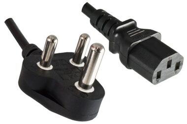 MicroConnect Power Cord India typ D - C13 1.8m černá / Indická koncovka