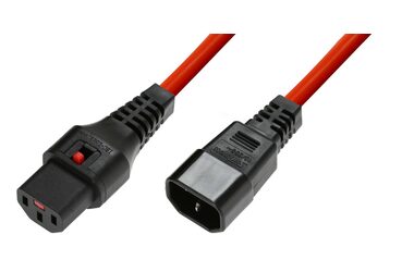 MicroConnect Prodlužovací kabel s IEC zámkem C13 - C14 3m červená