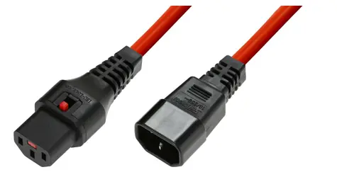 MicroConnect Prodlužovací kabel s IEC zámkem C13 - C14 3m červená