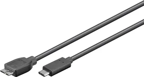MicroConnect kabel USB C (M) - microUSB3.0 B (M) 1m černá / 5000Mbit/s
